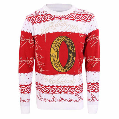 Multicoloured - Front - Lord Of The Rings Unisex Adult Ring Knitted Sweatshirt