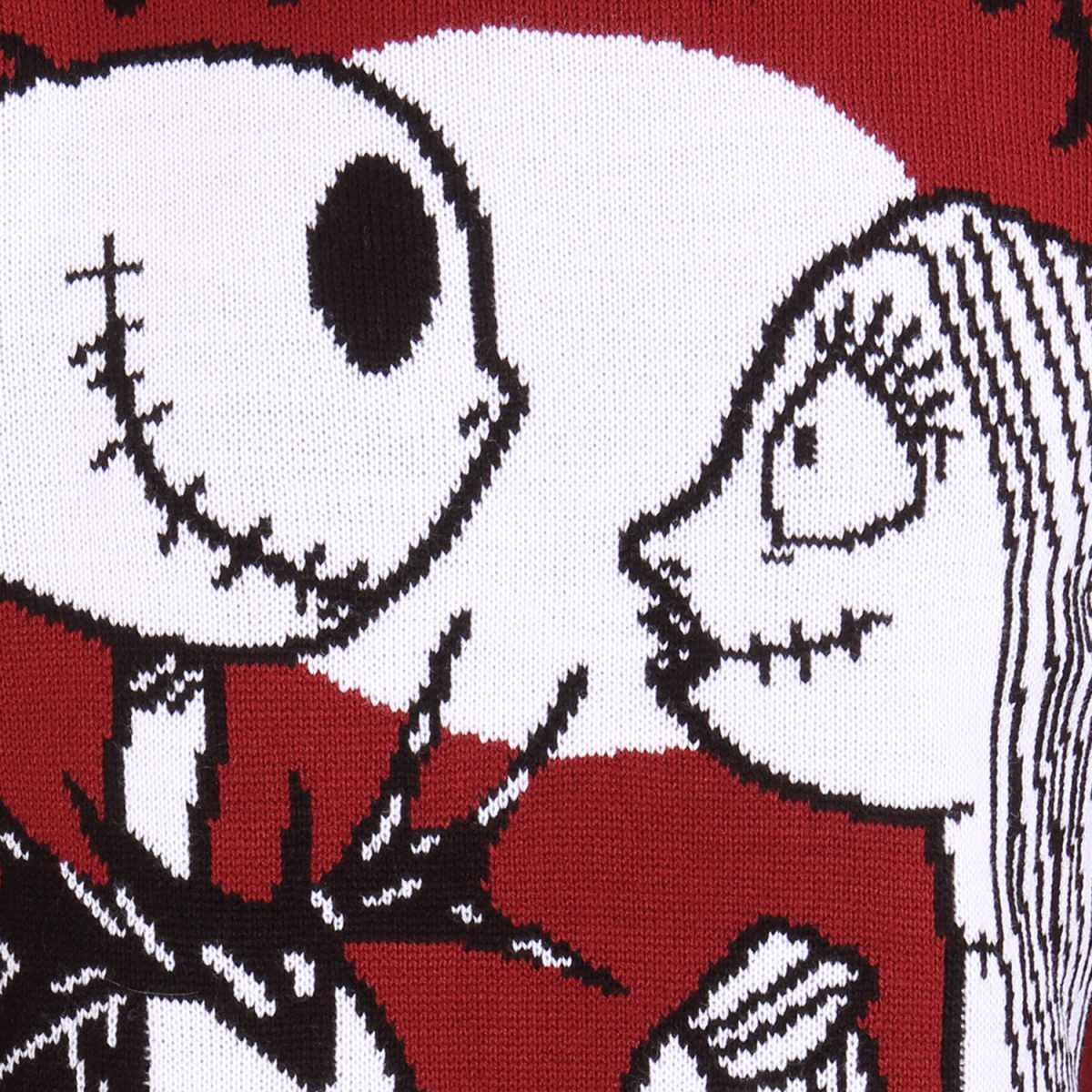 Multicoloured - Side - Nightmare Before Christmas Unisex Adult Jack And Sally Knitted Sweatshirt