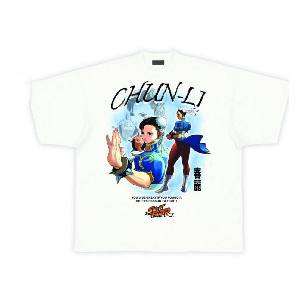 White - Front - Street Fighter Unisex Adult Chun-Li T-Shirt