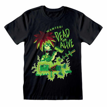 Black - Front - The Simpsons Unisex Adult Dead Or Alive Sideshow Bob T-Shirt