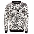 White-Black - Front - Stranger Things Unisex Adult Collage Knitted Sweatshirt