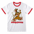 White - Front - Scooby Doo Unisex Adult Munchies Ringer T-Shirt