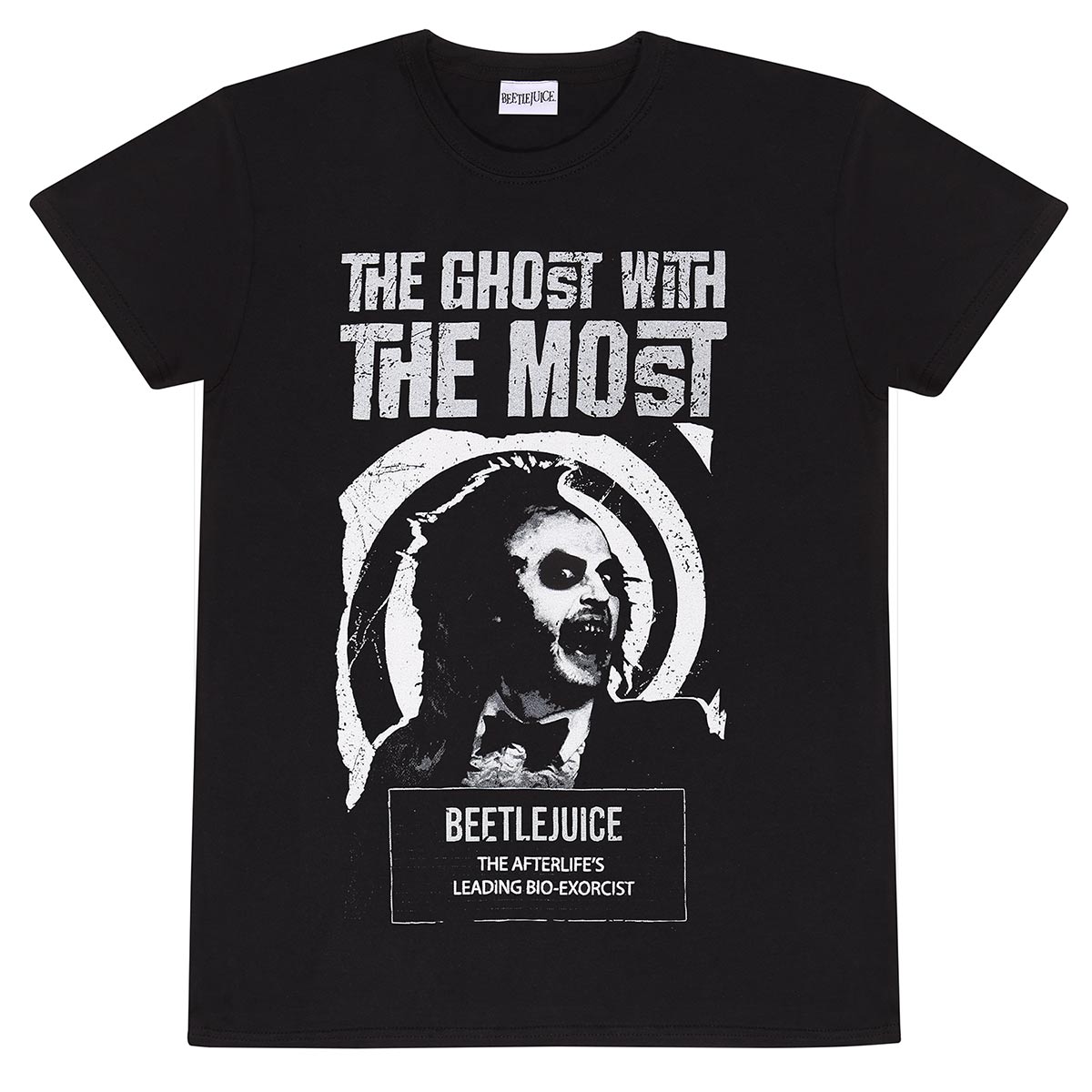 Black - Front - Beetlejuice Unisex Adult Wanted T-Shirt