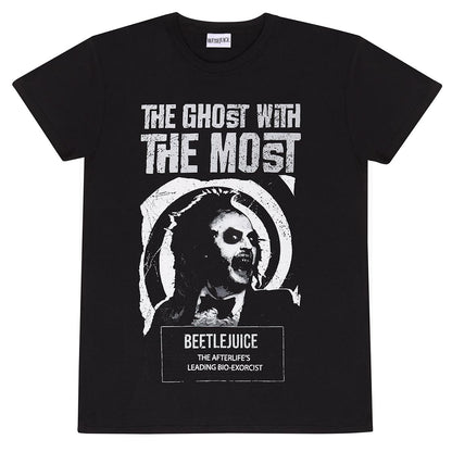 Black - Front - Beetlejuice Unisex Adult Wanted T-Shirt