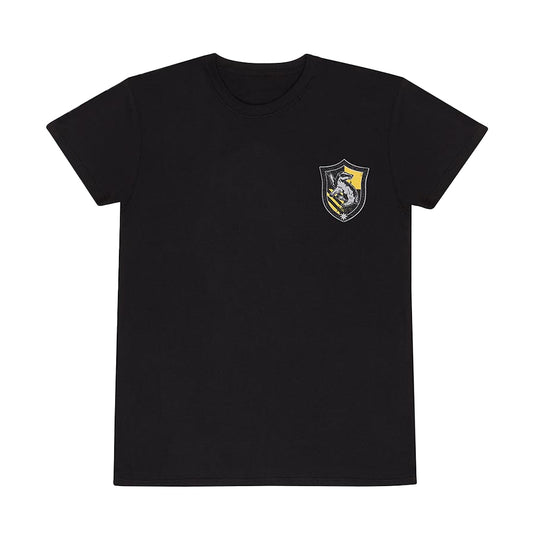 Black - Front - Harry Potter Unisex Adult Quidditch Hufflepuff T-Shirt