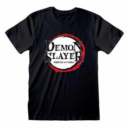 Black - Front - Demon Slayer Unisex Adult Logo T-Shirt