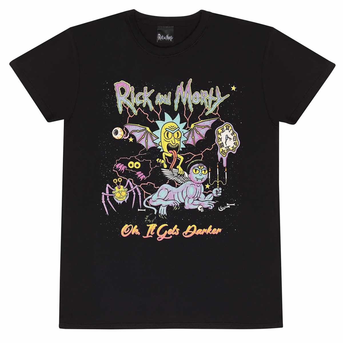 Black - Front - Rick And Morty Unisex Adult Oh It Gets Darker T-Shirt