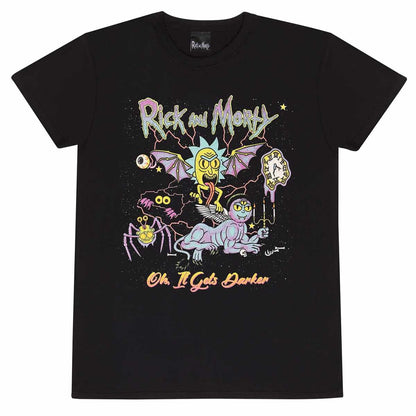 Black - Front - Rick And Morty Unisex Adult Oh It Gets Darker T-Shirt