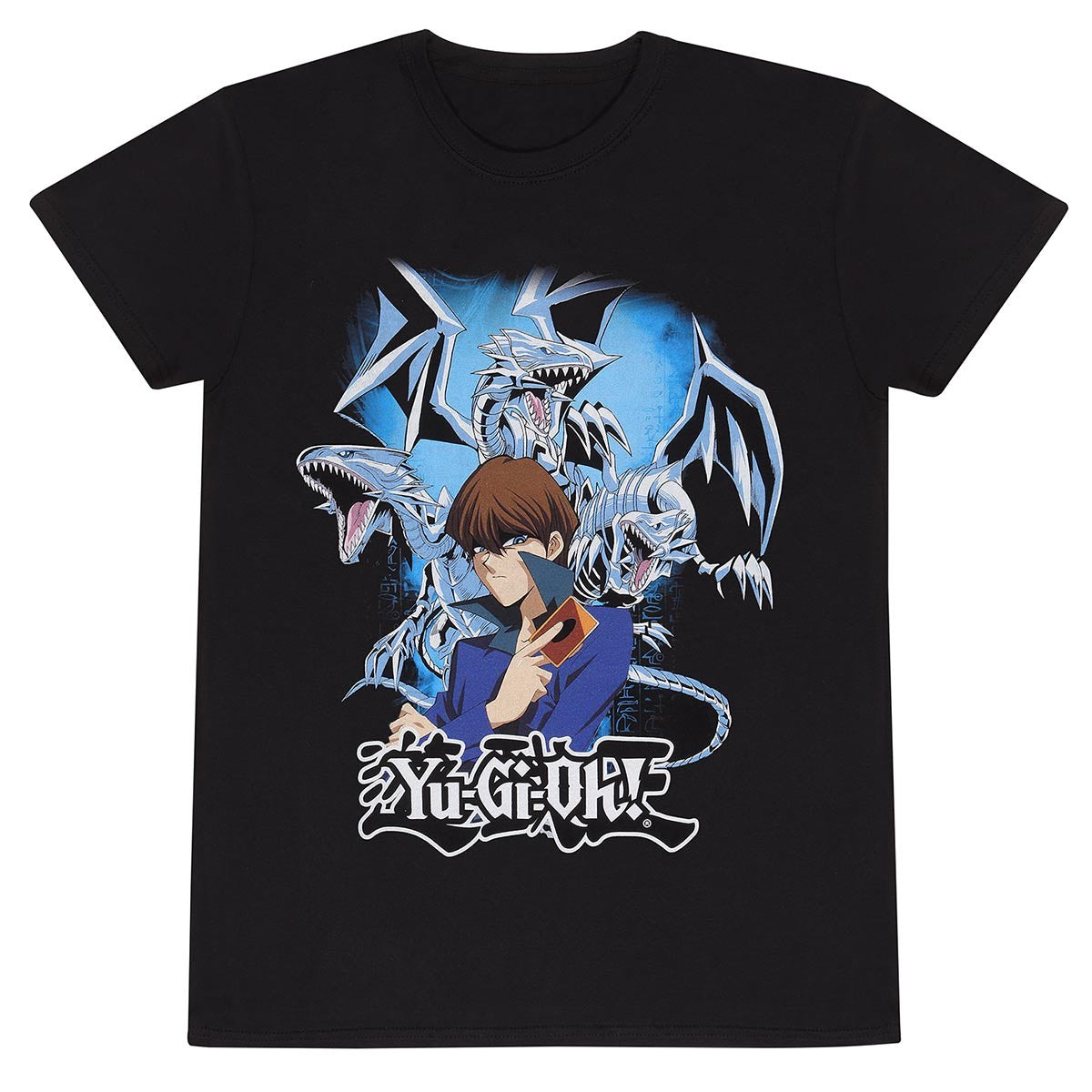 Black - Front - Yu-Gi-Oh! Unisex Adult Seto Kaiba and Blue Eyes White Dragon T-Shirt