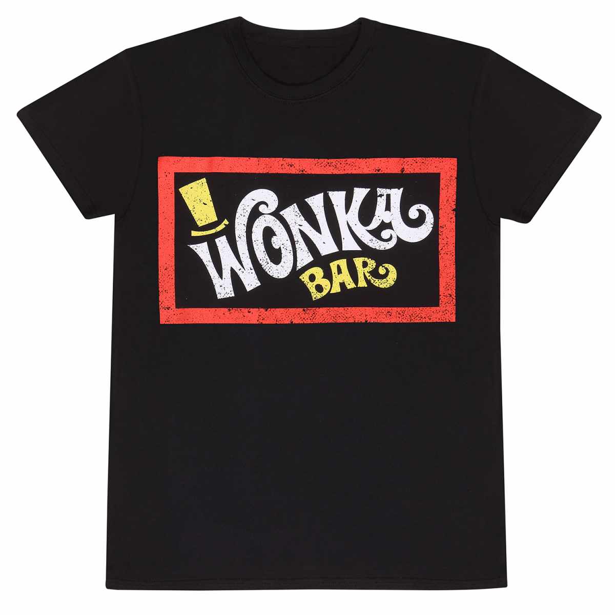 Black - Front - Willy Wonka & The Chocolate Factory Unisex Adult Wonka Bar T-Shirt