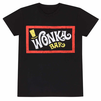 Black - Front - Willy Wonka & The Chocolate Factory Unisex Adult Wonka Bar T-Shirt
