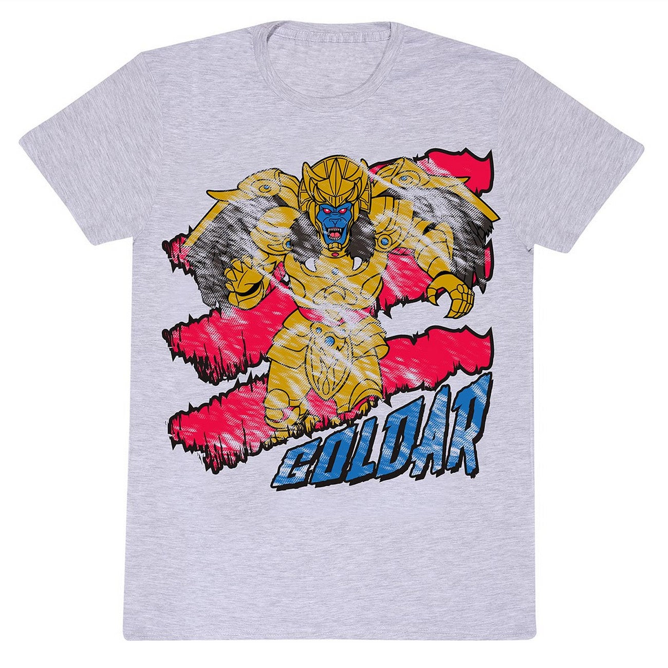 Heather Grey - Front - Mighty Morphin Power Rangers Unisex Adult Goldar T-Shirt