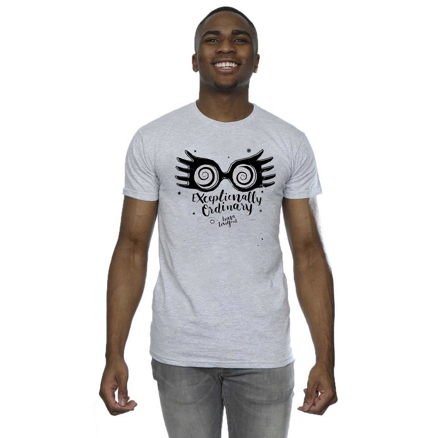 Heather Grey - Side - Harry Potter Unisex Adult Exceptionally Ordinary T-Shirt