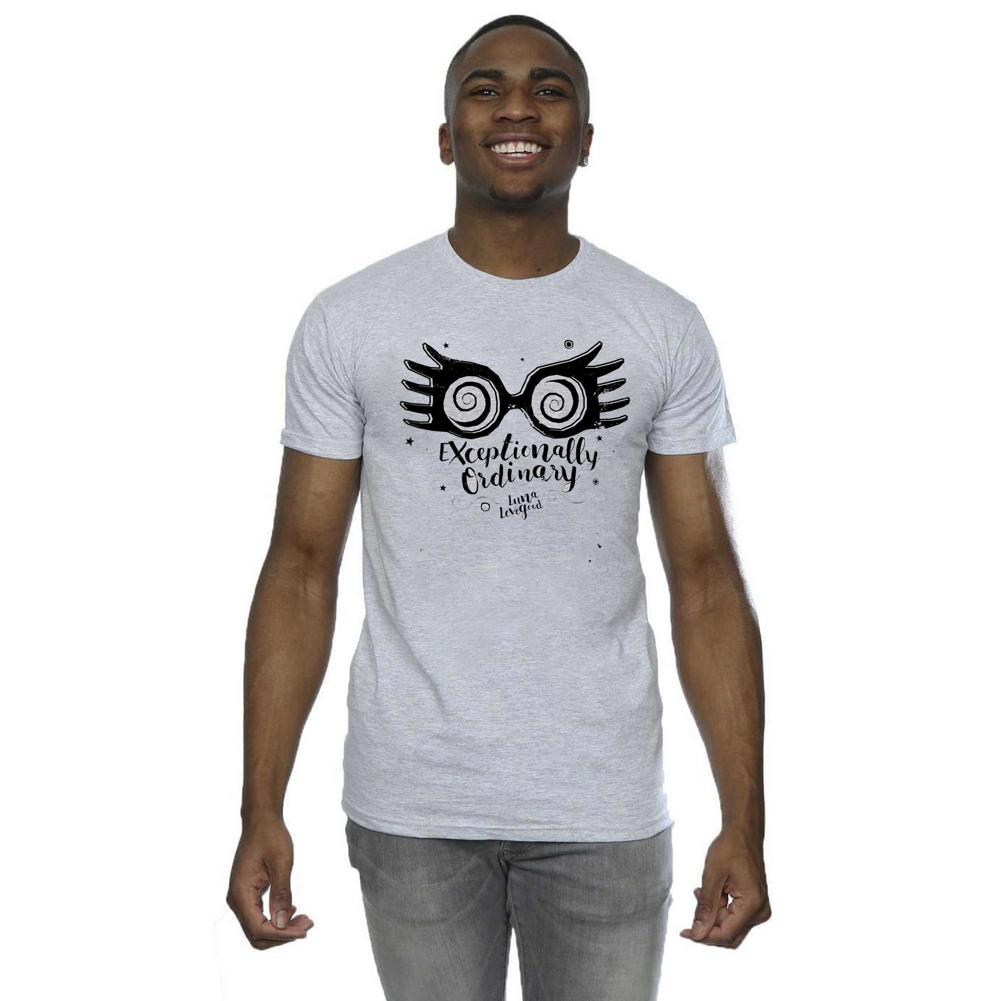 Heather Grey - Side - Harry Potter Unisex Adult Exceptionally Ordinary T-Shirt