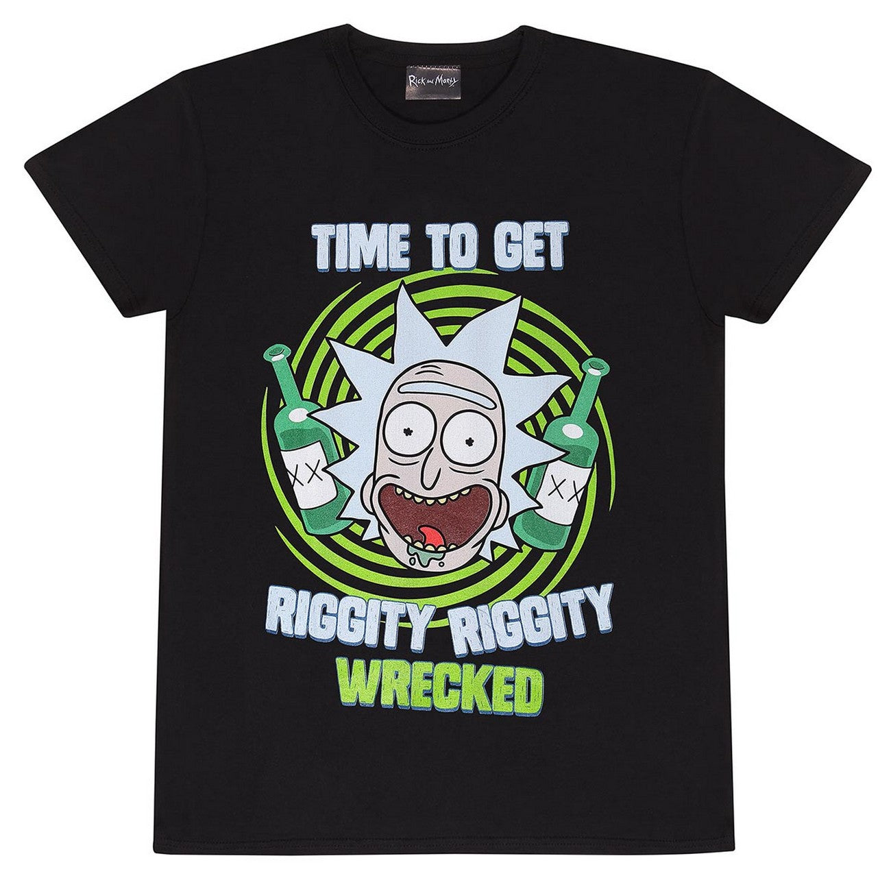 Black - Front - Rick And Morty Unisex Adult Riggity Wrecked T-Shirt