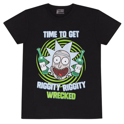 Black - Front - Rick And Morty Unisex Adult Riggity Wrecked T-Shirt