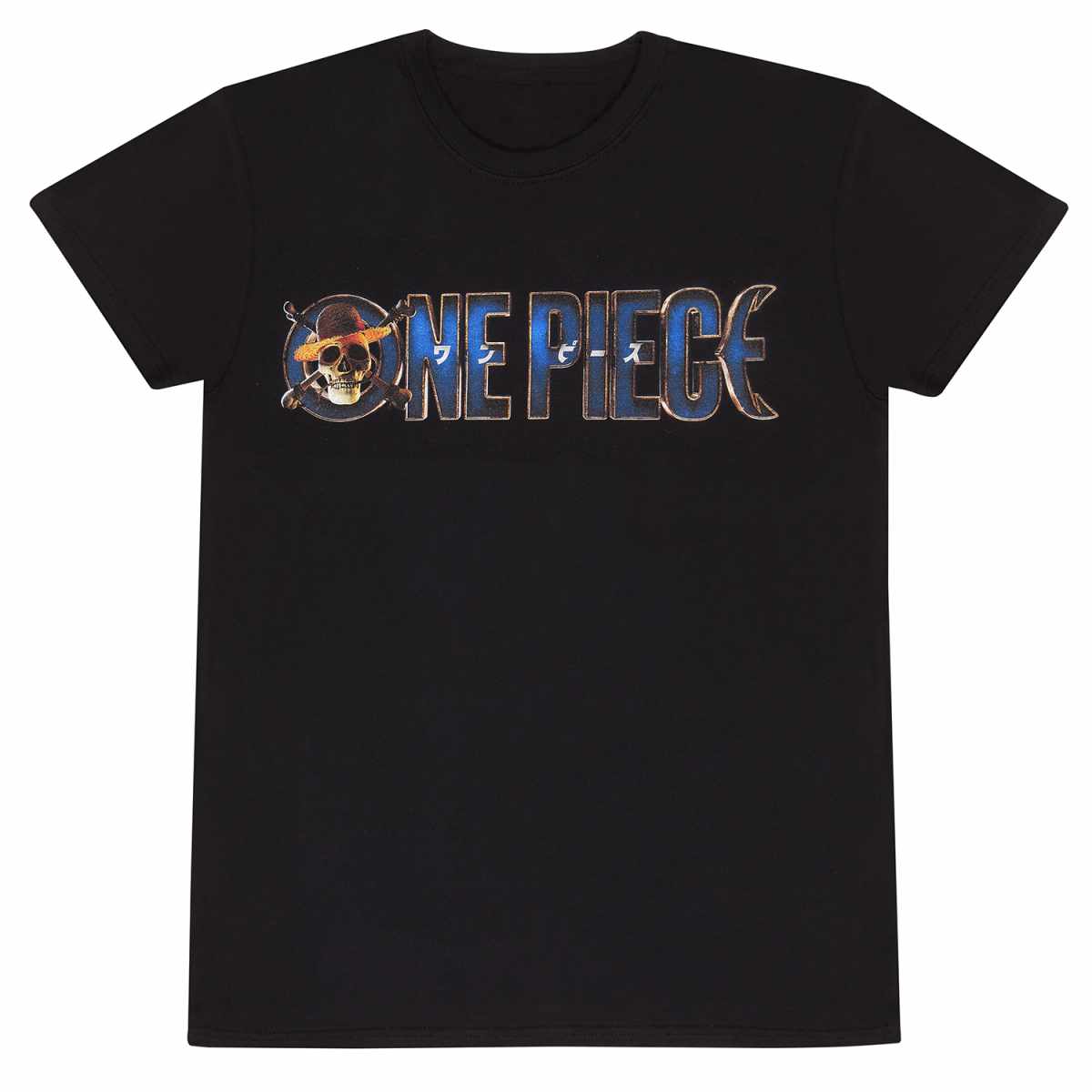 Black - Front - One Piece Unisex Adult Logo T-Shirt