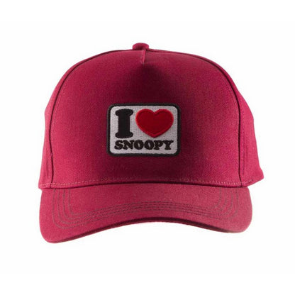 Purple - Front - Peanuts Unisex Adult I Heart Snoopy Snapback Cap