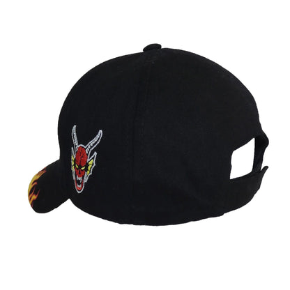 Black - Side - Stranger Things Unisex Adult Hellfire Club Baseball Cap