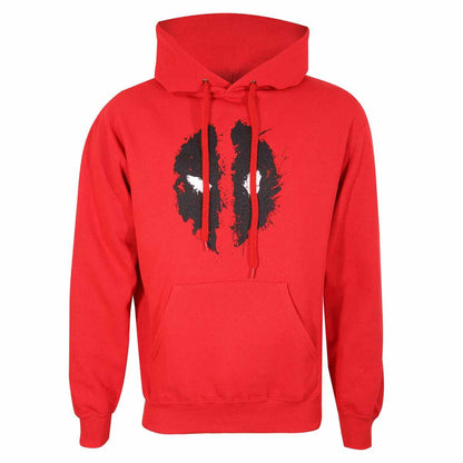 Red - Front - Deadpool Unisex Adult Mask Splatter Hoodie