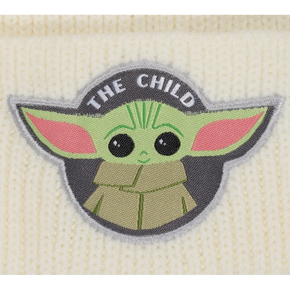 Cream - Lifestyle - Star Wars Mandalorian Unisex Adult The Child Badge Pom Pom Beanie