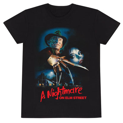 Black - Front - A Nightmare On Elm Street Unisex Adult Poster Logo T-Shirt