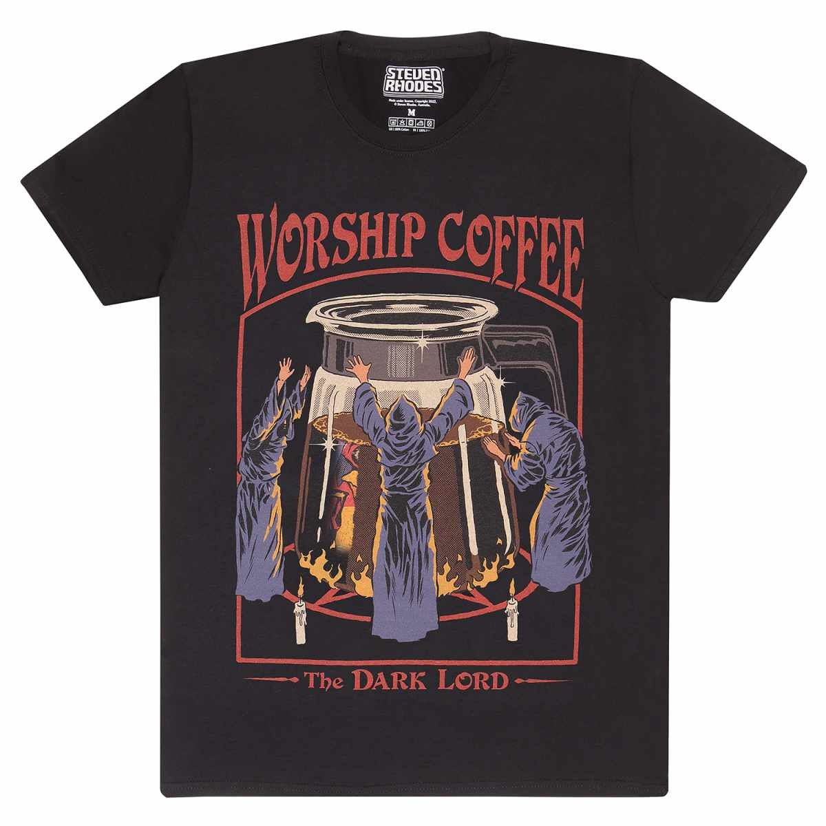 Black - Front - Steven Rhodes Unisex Adult Worship Coffee T-Shirt