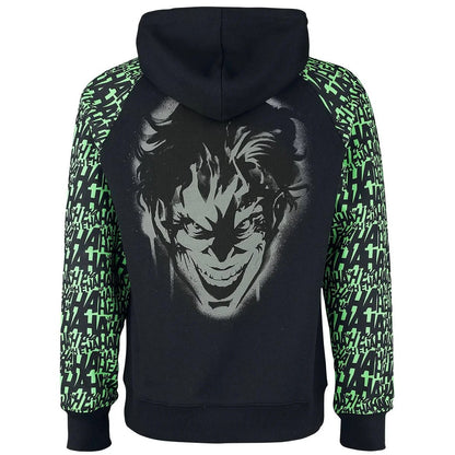 Black-Green - Back - The Joker Unisex Adult Ha Contrast Hoodie