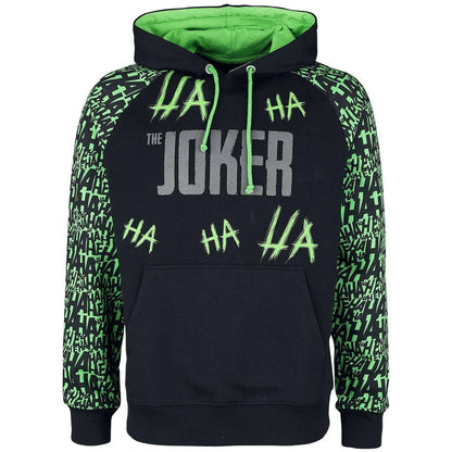 Black-Green - Front - The Joker Unisex Adult Ha Contrast Hoodie