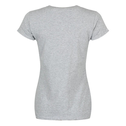 Heather Grey - Back - Star Wars Mandalorian Womens-Ladies Child Sketch Fitted T-Shirt