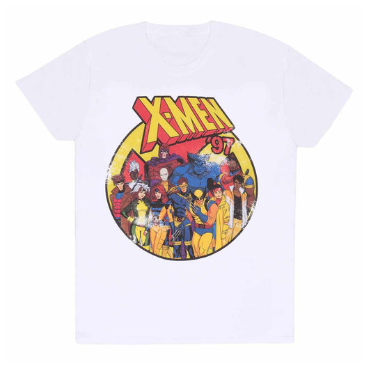 White - Front - X-Men Unisex Adult ´97 Team Distressed T-Shirt