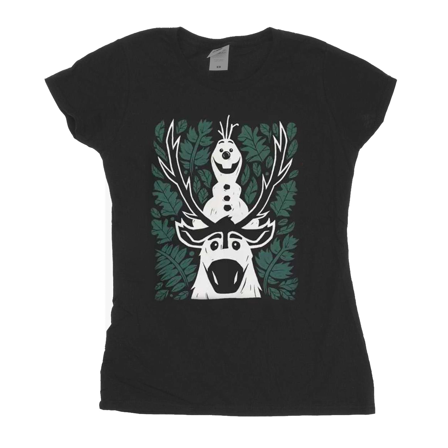 Black - Front - Frozen II Unisex Adult Olaf And Sven T-Shirt