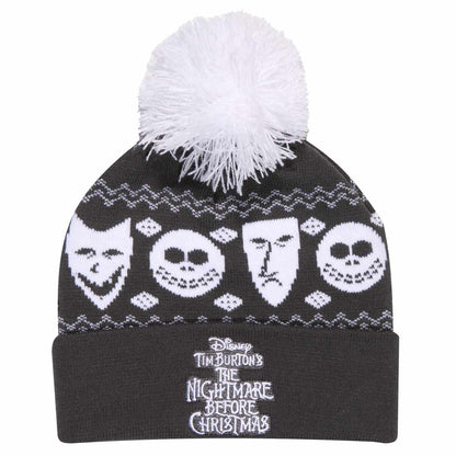 Black-White - Front - The Nightmare Before Christmas Unisex Adult Misfits Beanie
