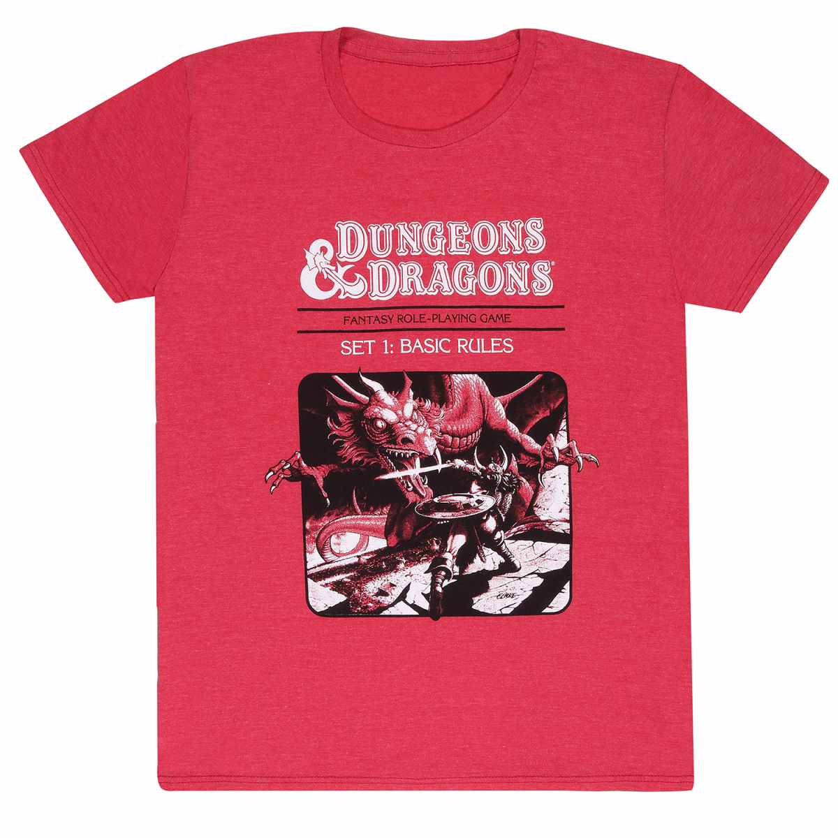 Red - Front - Dungeons & Dragons Unisex Adult Dragon Slayer T-Shirt