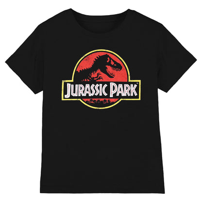 Black - Front - Jurassic Park Unisex Adult Classic Logo T-Shirt