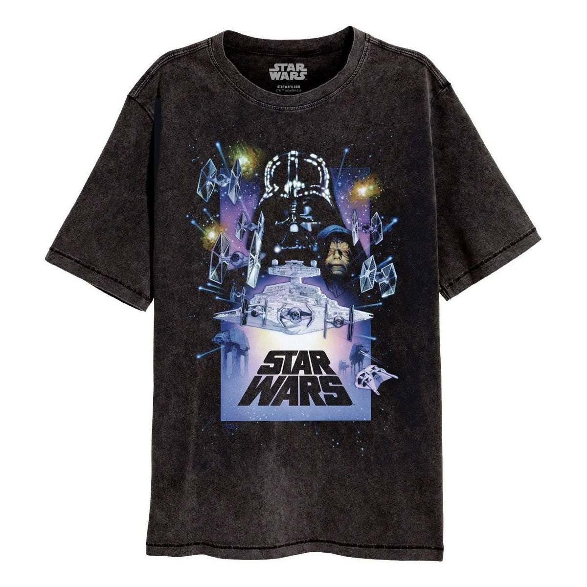 Black - Front - Star Wars Unisex Adult Vintage Poster T-Shirt