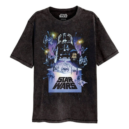 Black - Front - Star Wars Unisex Adult Vintage Poster T-Shirt