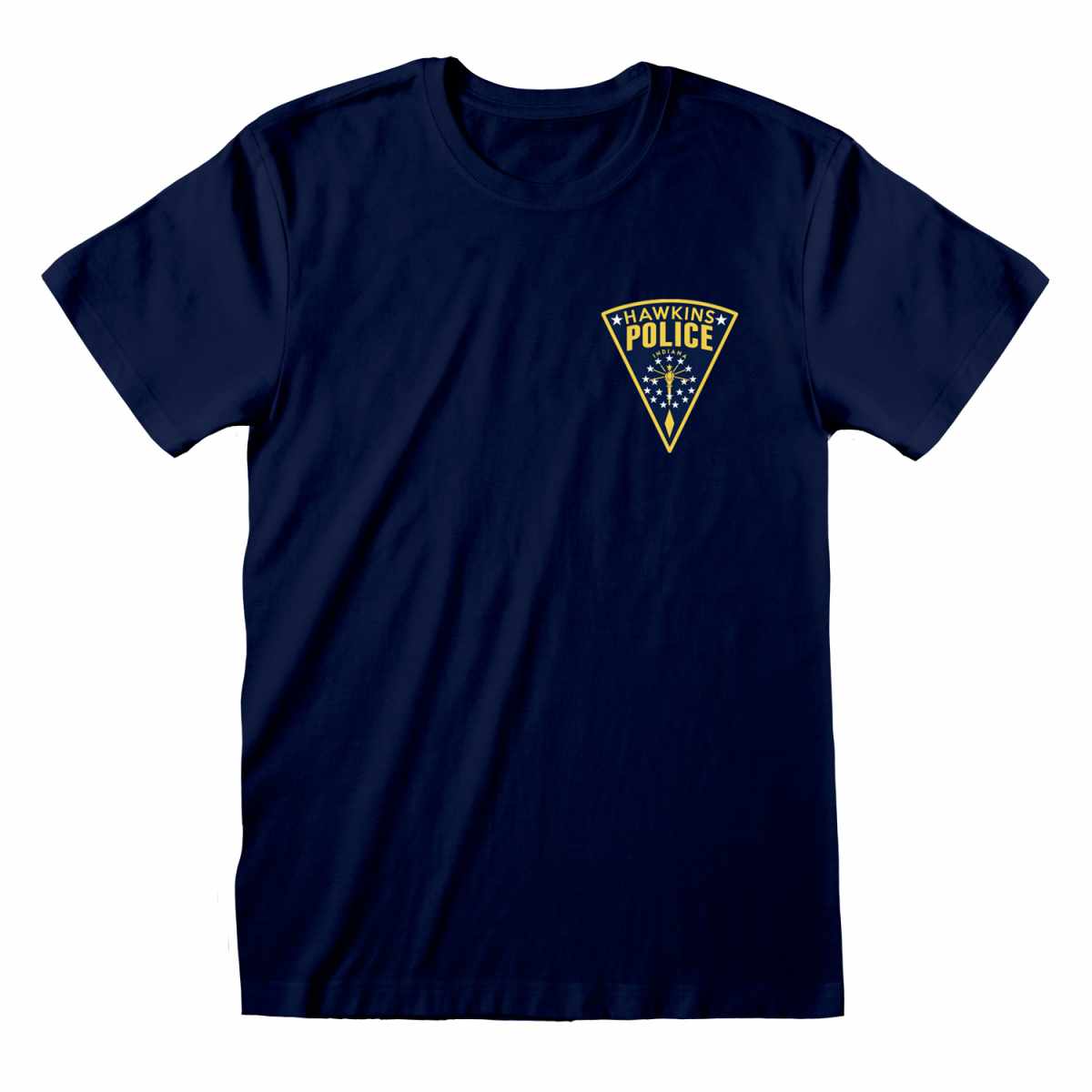 Navy - Front - Stranger Things Unisex Adult Hawkins Police Department T-Shirt