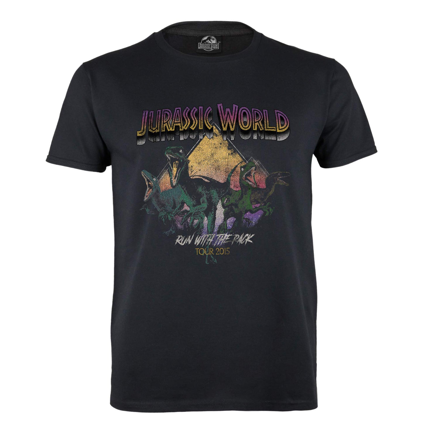Black - Front - Jurassic World Unisex Adult Run With The Pack T-Shirt