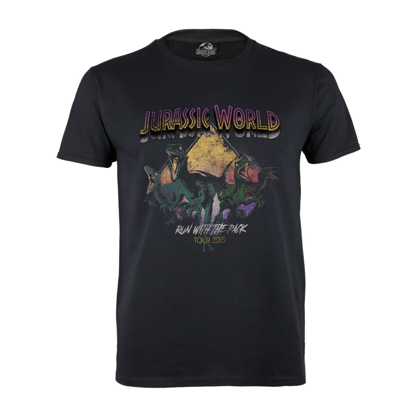 Black - Front - Jurassic World Womens-Ladies Run With The Pack Fitted T-Shirt