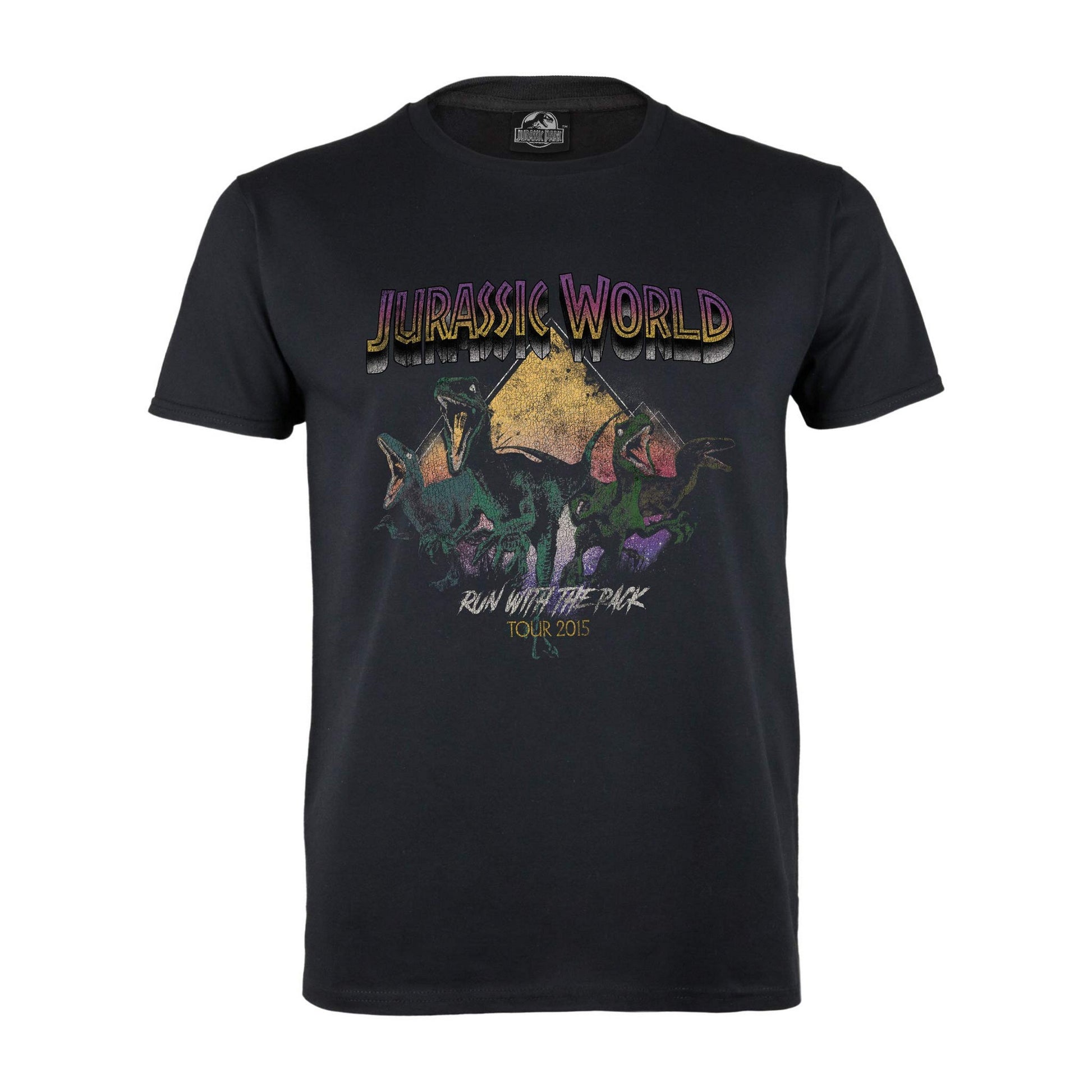 Black - Front - Jurassic World Womens-Ladies Run With The Pack Fitted T-Shirt