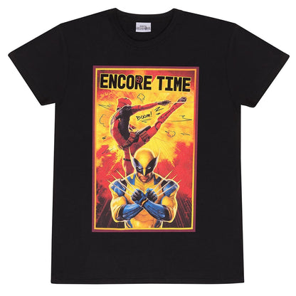 Black - Front - Deadpool & Wolverine Unisex Adult Encore Time T-Shirt