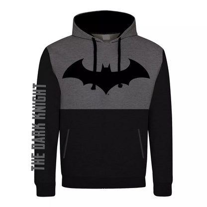 Black - Front - Batman: The Dark Knight Unisex Adult Contrast Panel Logo Pullover Hoodie