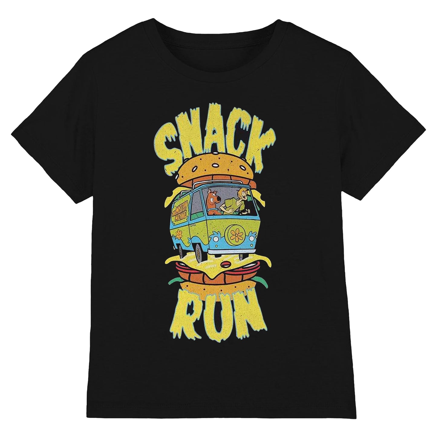 Black - Front - Scooby Doo Unisex Adult Snack Run T-Shirt