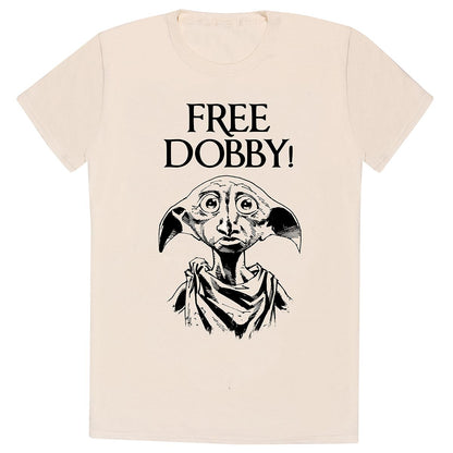 Natural - Front - Harry Potter Unisex Adult Free Dobby T-Shirt