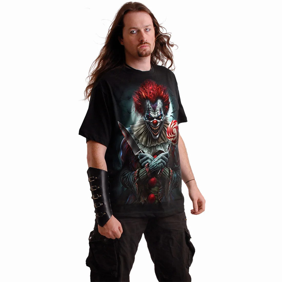 Black - Side - Spiral Direct Unisex Adult Trick Or Treat Short-Sleeved T-Shirt
