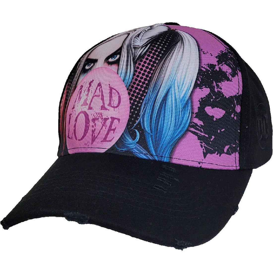 Black-Pink - Front - Harley Quinn Unisex Adult Mad Love Baseball Cap