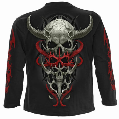 Black - Back - Spiral Direct Unisex Adult Skull Synthesis Long-Sleeved T-Shirt