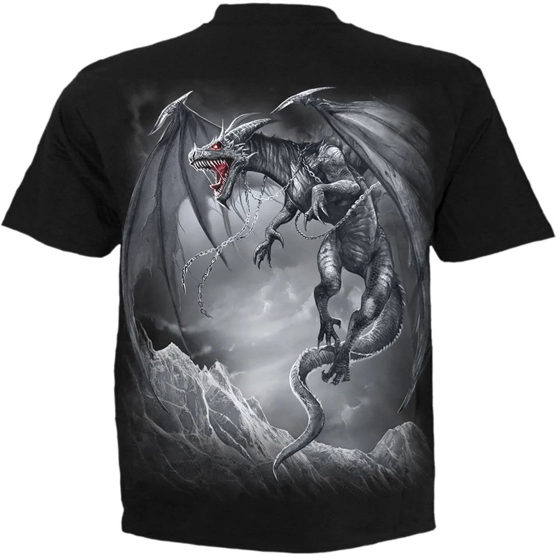 Black - Back - Spiral Direct Unisex Adult Dragon´s Cry Short-Sleeved T-Shirt