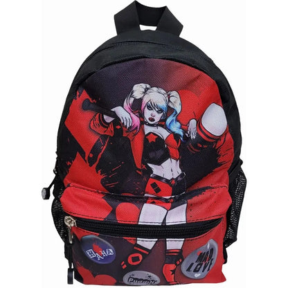 Black-Red - Front - Spiral Direct Splattered Harley Quinn Mini Backpack